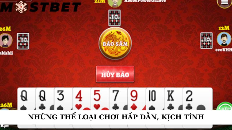 Nhiều thể loại chơi hấp dẫn, kịch tính